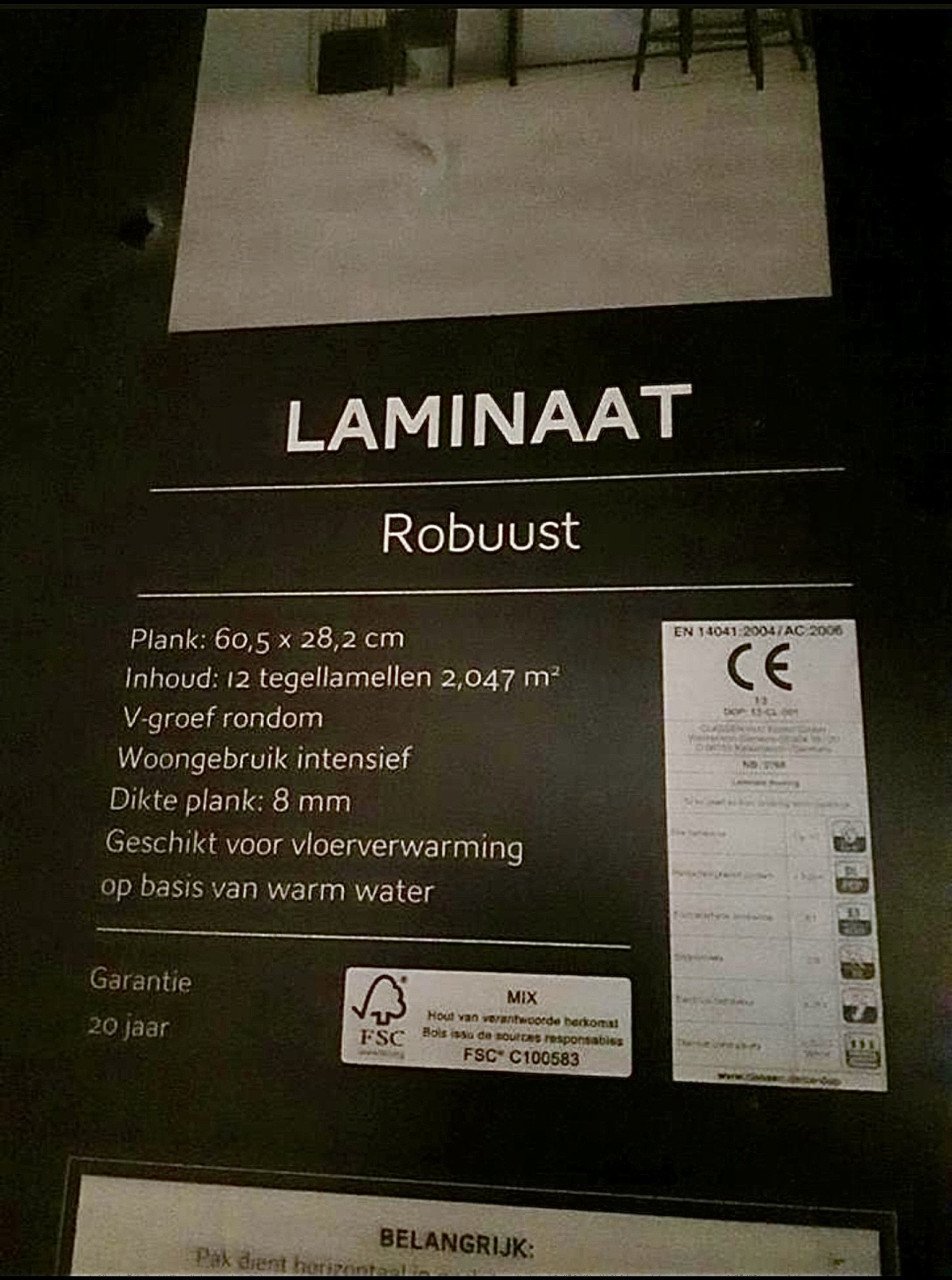 Laminaat vloer Robuust (Gereserveerd voor Melissa)