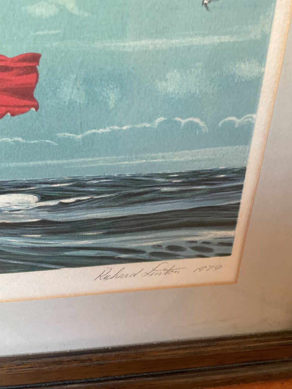Litho zeilschip ( Richard Linton ) gesigneerd .