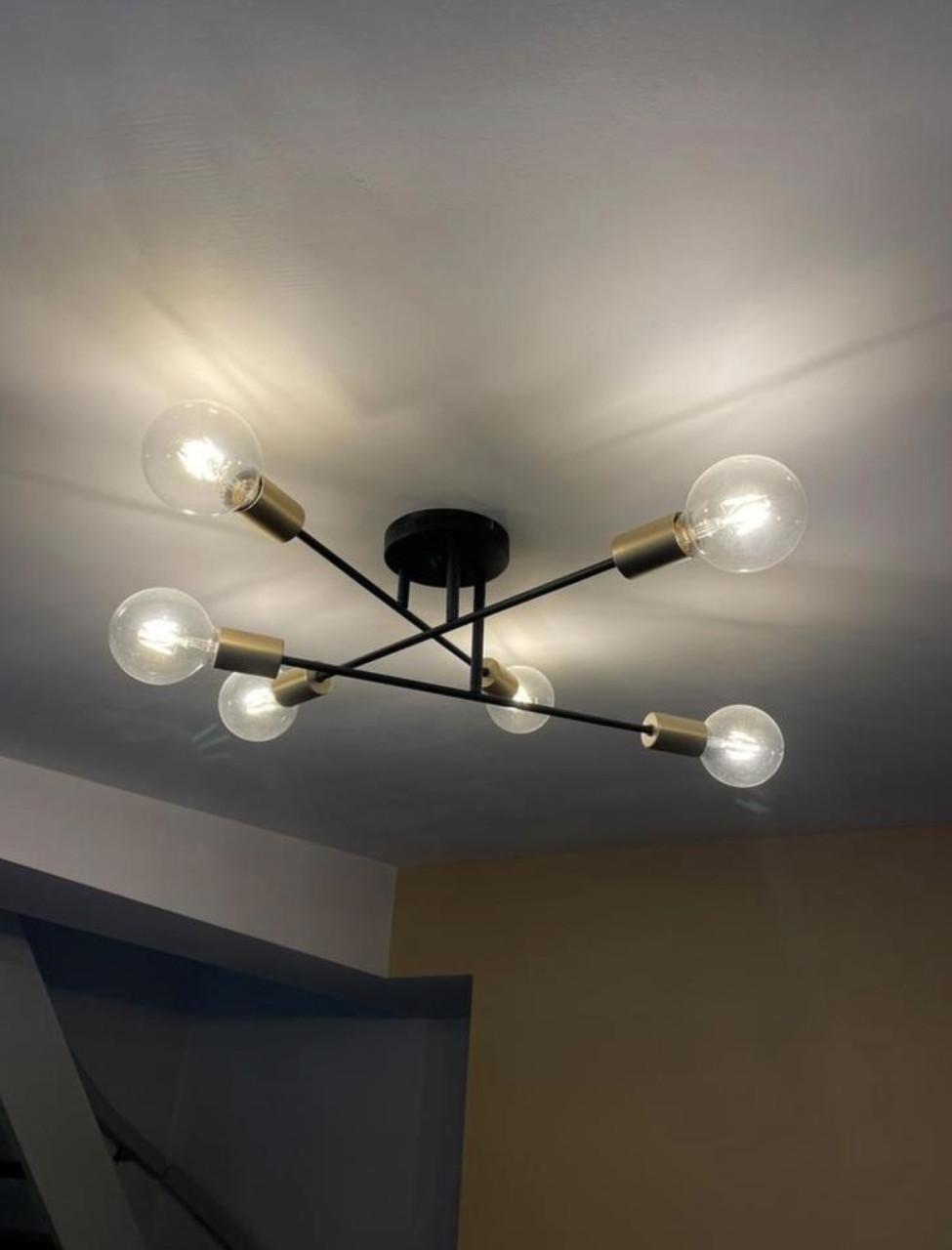 Mooie grote lamp zwart goud metaal plafondlamp hanglamp