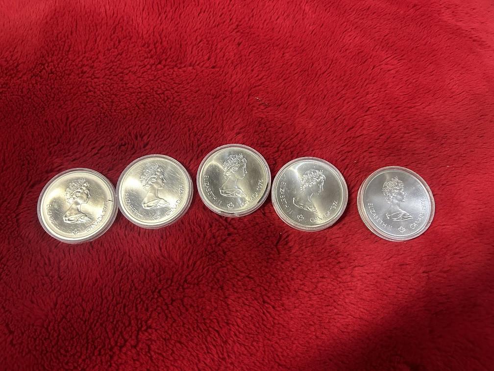 Zilveren 5 en 10 dollar munten Olympische spelen Canada