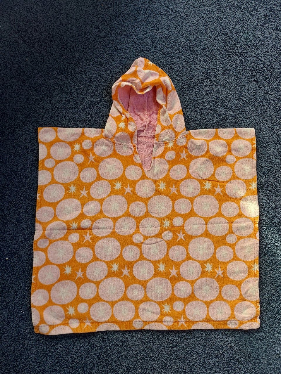 Leuke strandponcho kind / kinderponcho roze oranje