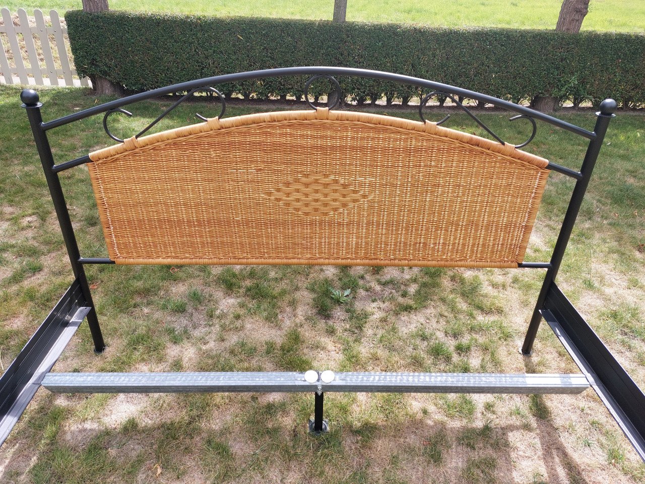 Ledikant 220cm x 160cm Zwart - rotan