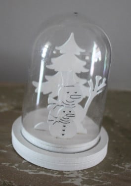 Kleine Bell jar kerstboom en sneeuwpop