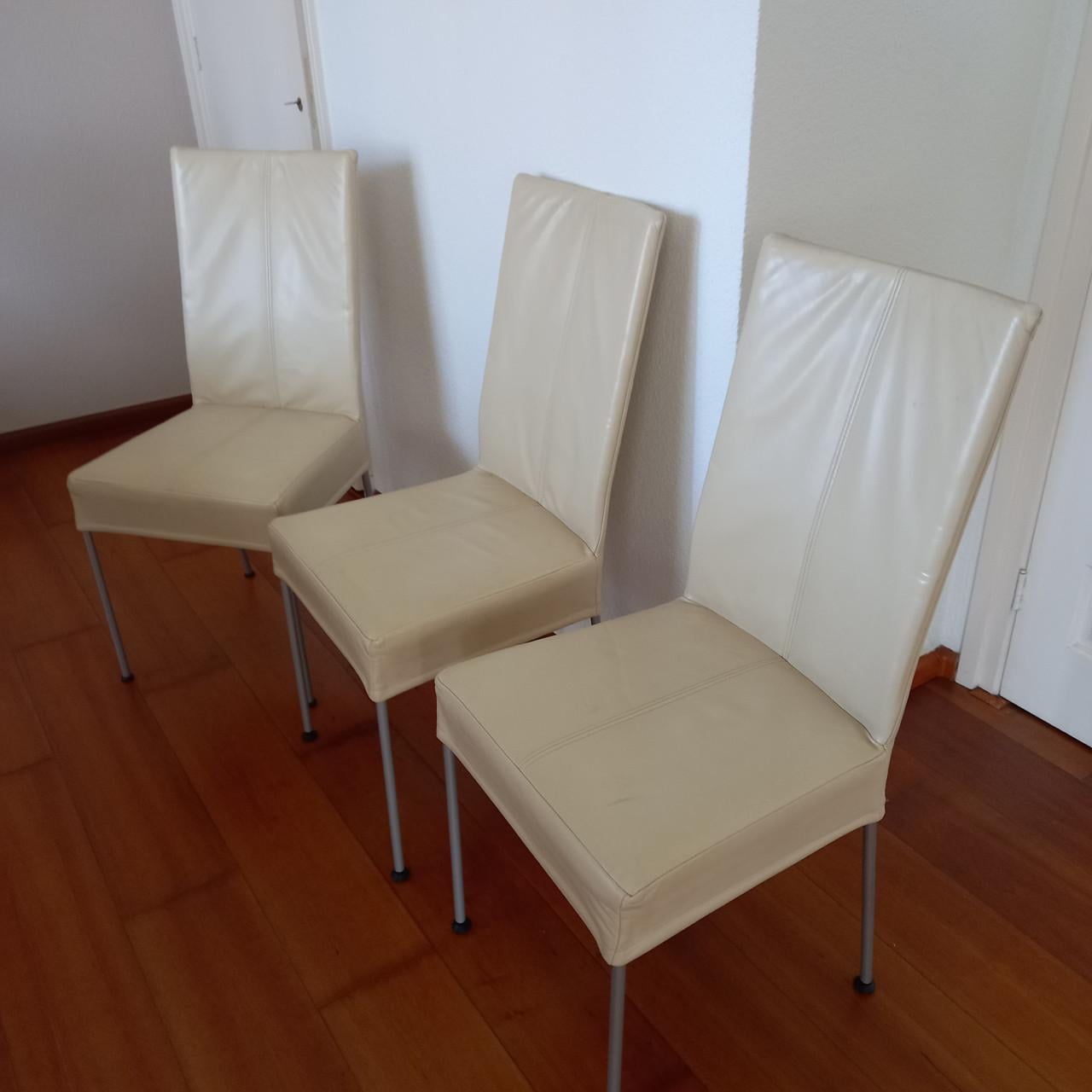 6 leren eetkamer stoelen