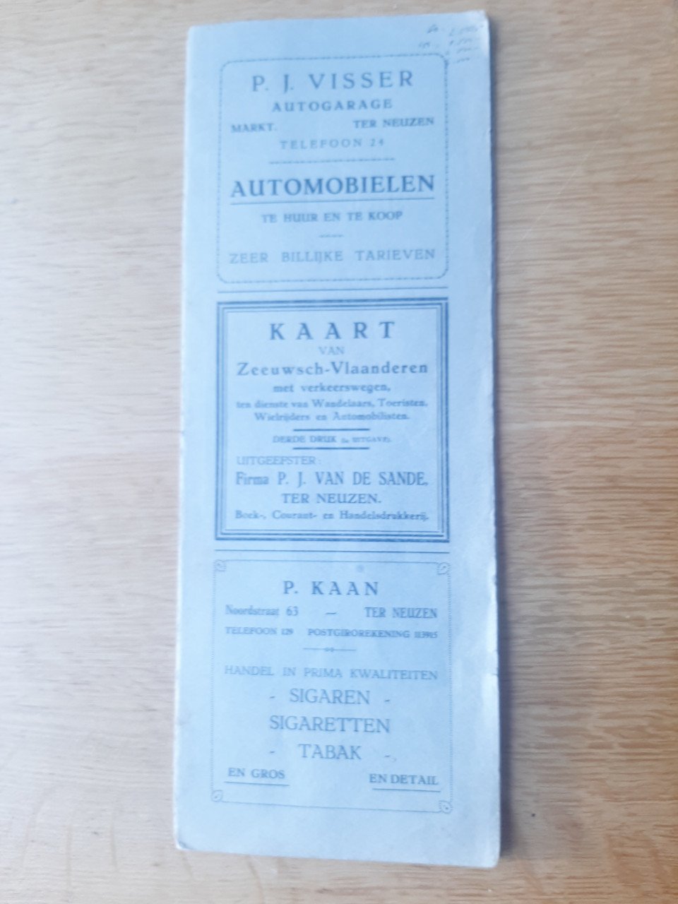 Kaart van Zeeuwsch-Vlaanderen uit 1926