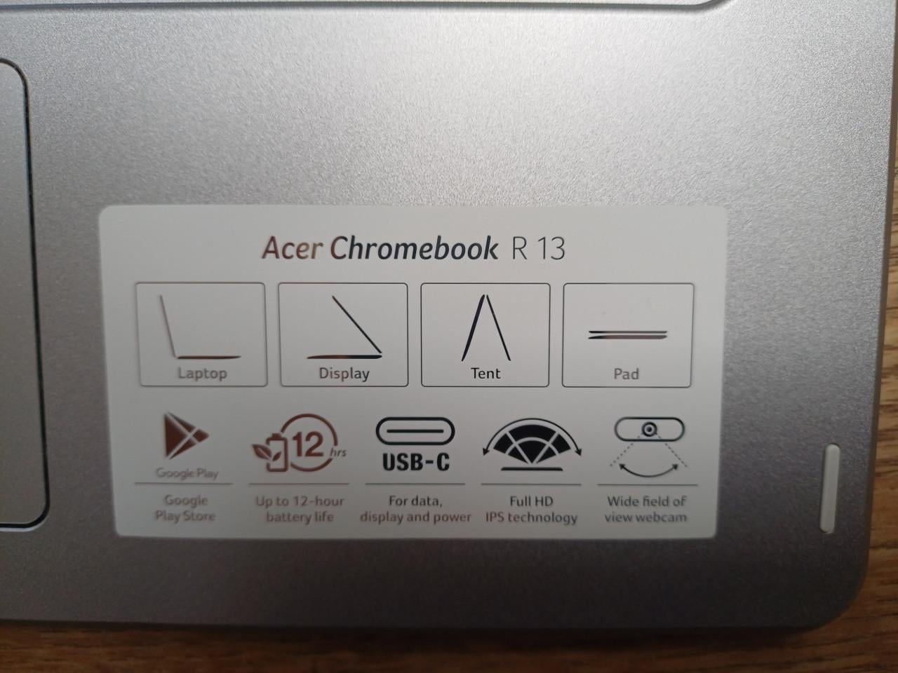 ACER R13 chromebook, touchscreen en te gebruiken als tablet