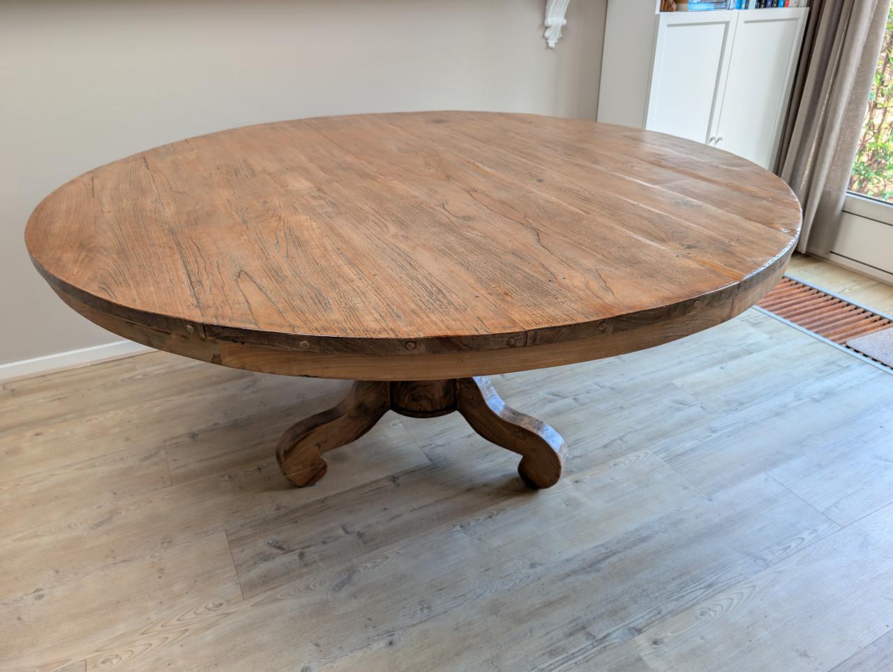 Ronde Teak eettafel 160cm