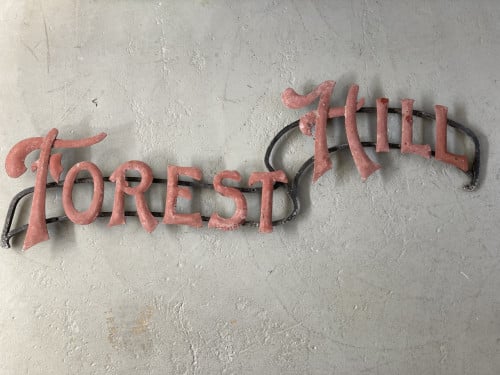 Smeedijzeren naambord Forest Hill - Woudenberg