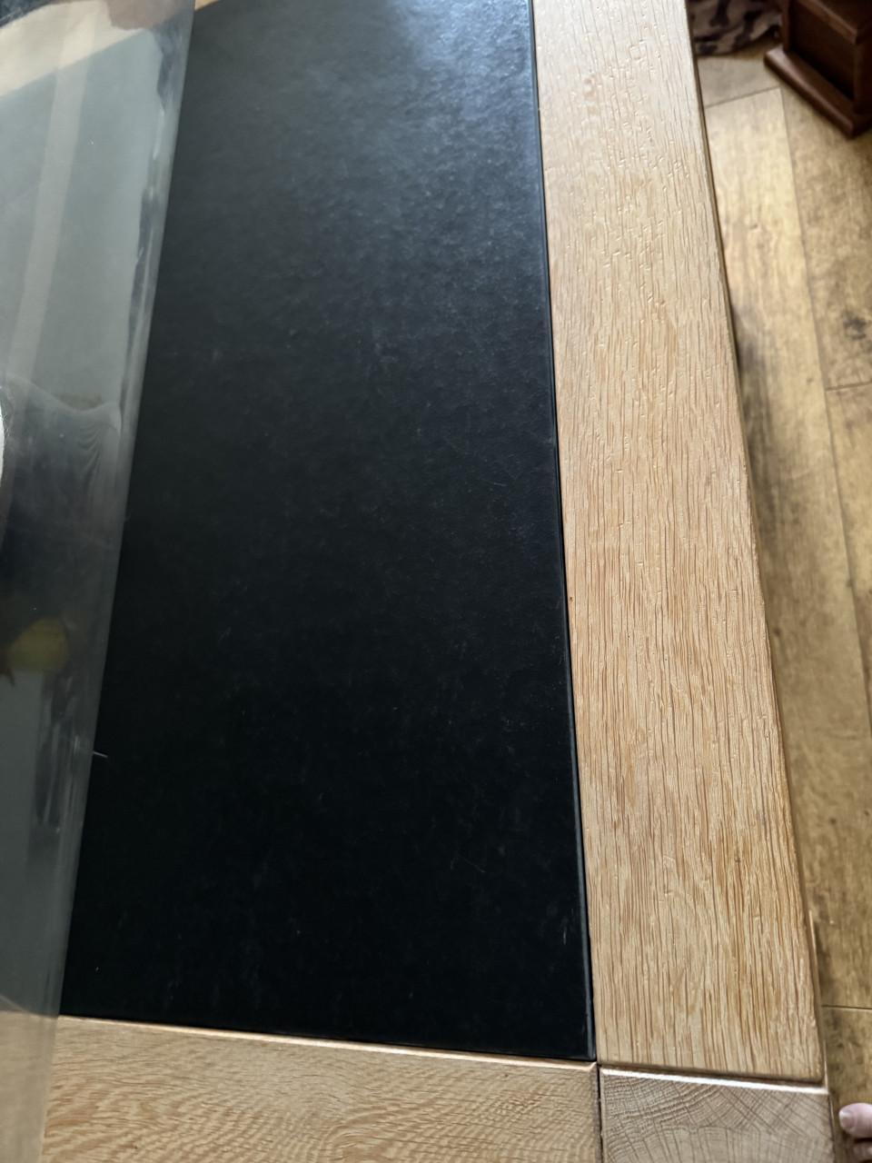 6 persoons eikenhouten eettafel met leisteen