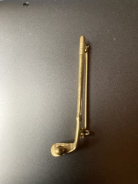 Vintage golf broche goldplated