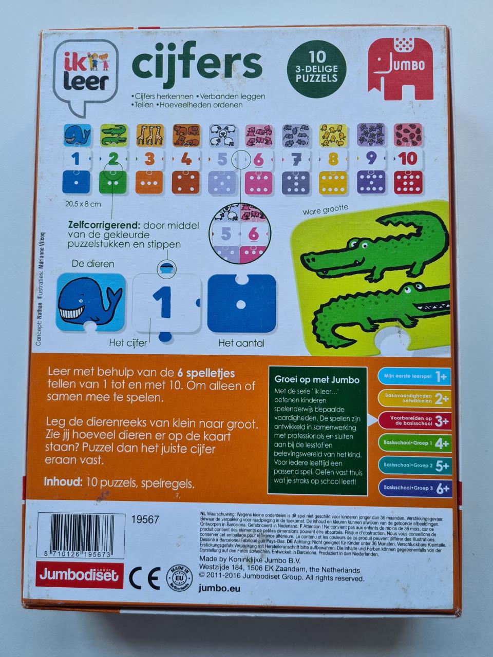 Het educatieve spel "ik leer cijfers" van het merk Jumbo.3+