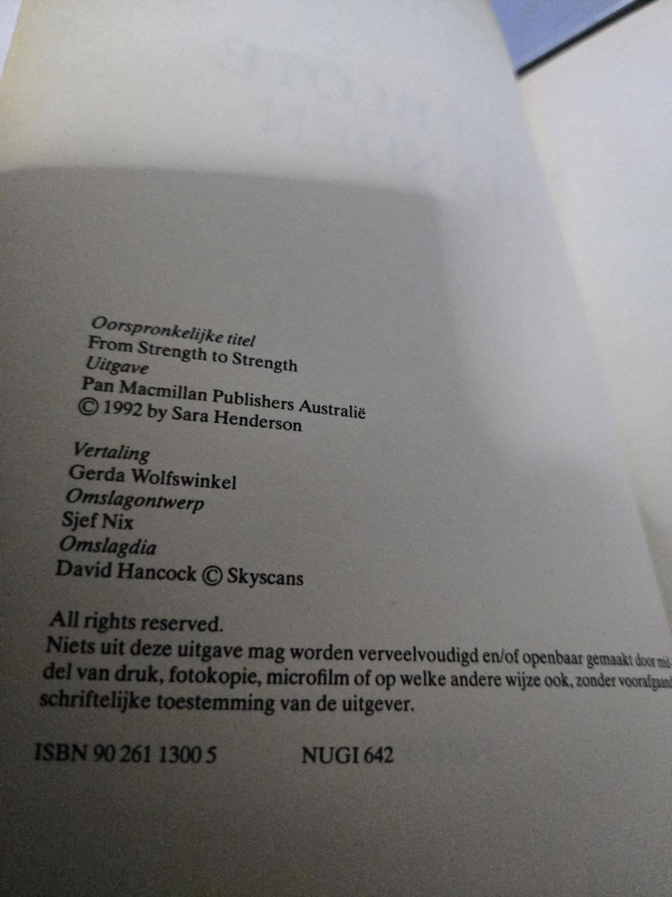 Boek "Met blote handen" van Sara Henderson, uitgegeven in 1992