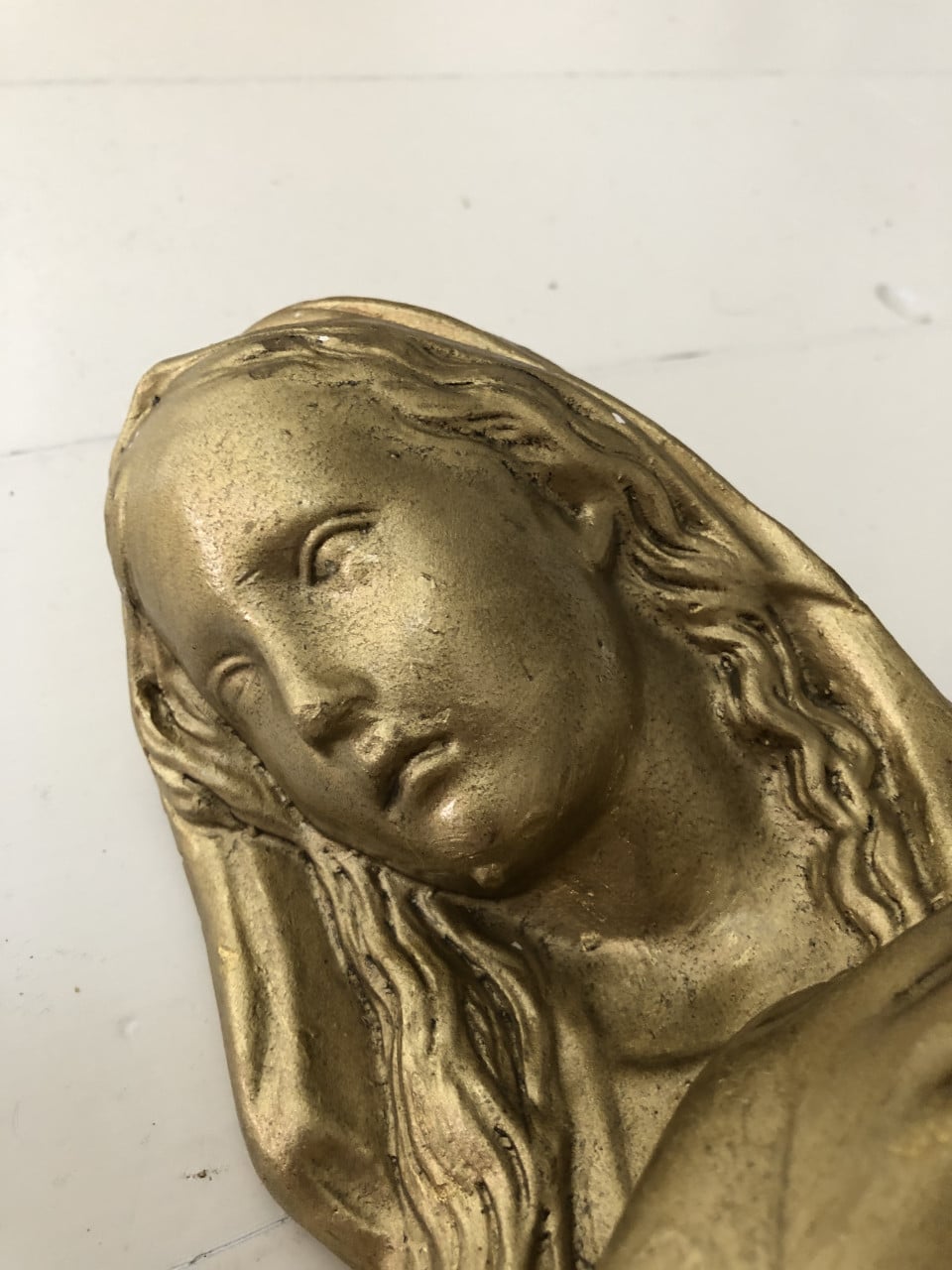 Mooi verguld brocante heilig Maria wandbeeld