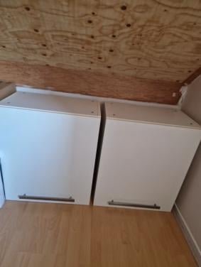 5 keukenkastjes - bovenkastjes - wit RVS greep