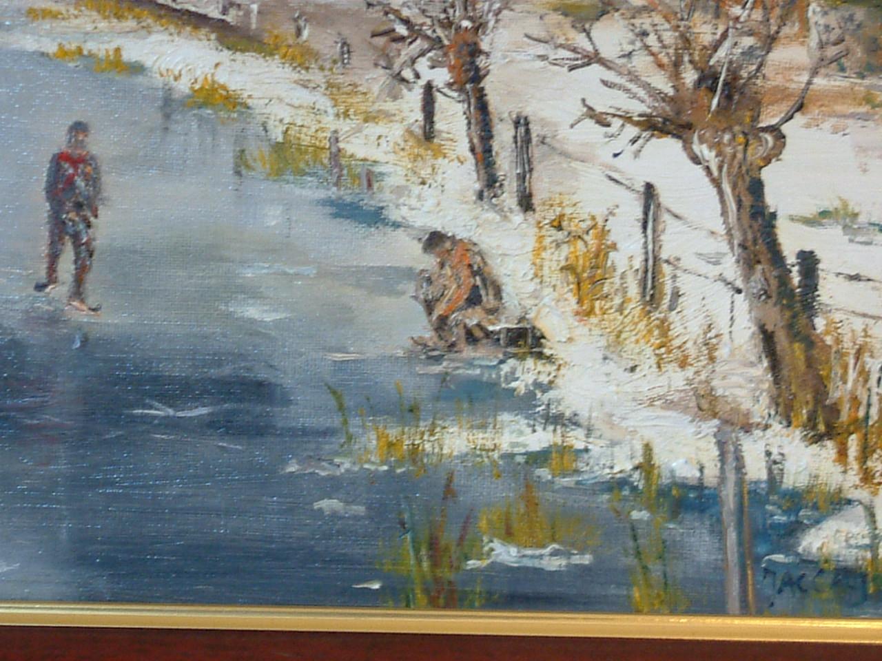 Abraham Caljouw  sr  Veere de molen nat in nat olie verf op doek