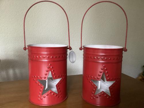 Windlichten Riverdale, rood metaal.