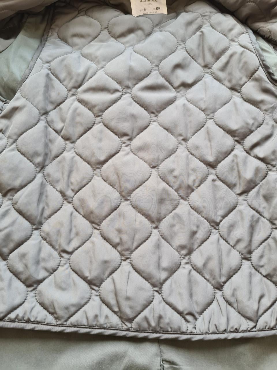 Stoere Zara parka met trendy panterprint in maat 128.