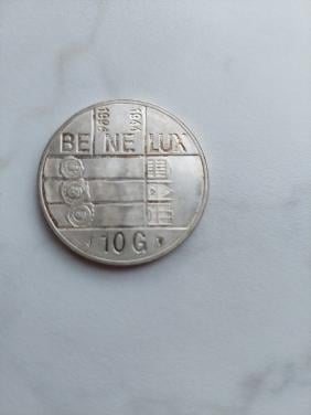 Zilveren 10 gulden munt Benelux 1944-1994
