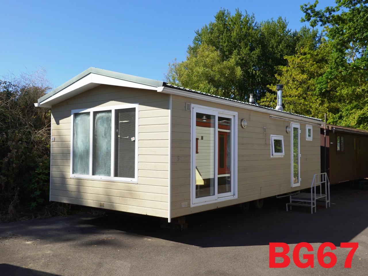 Diverse modellen Arcabo chalets met 2 slaapkamers en dubbel glas voorradig