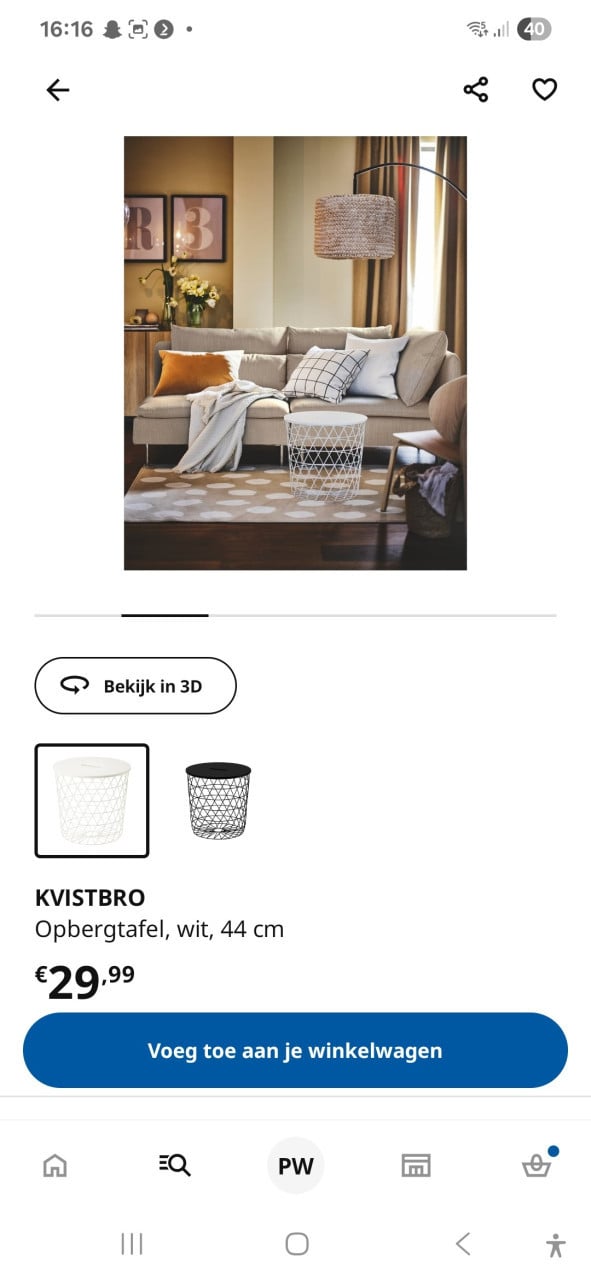 Kvitsbro opberg tafeltjes. 2 maten