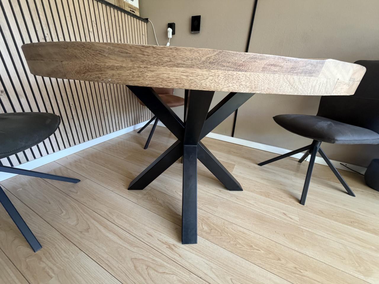 Ronde mangohouten eettafel 120 cm