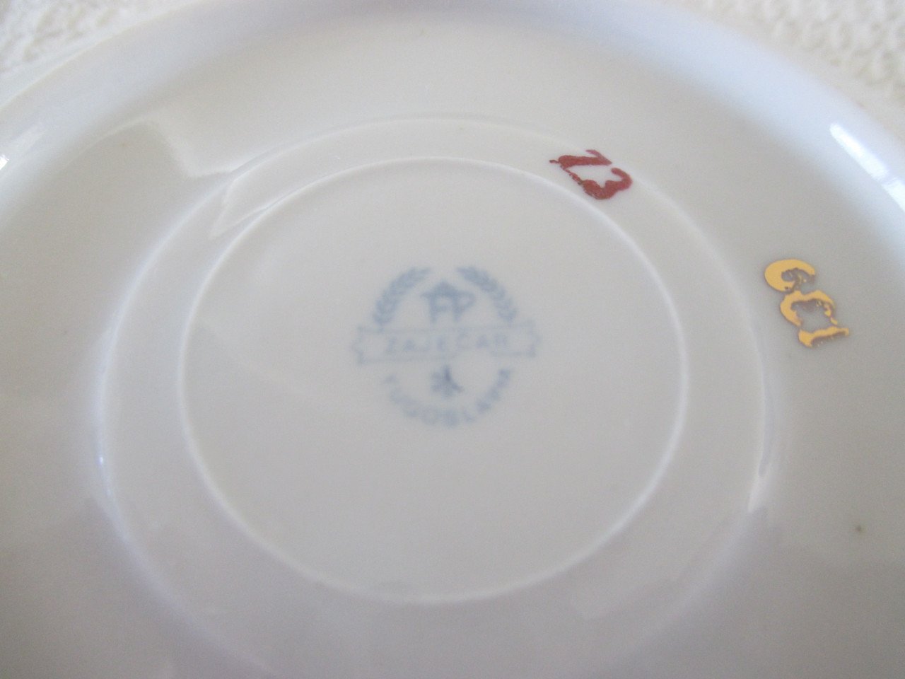 Zeer Mooi Zajecar FP Porcelein koffieset voor 6 Personen