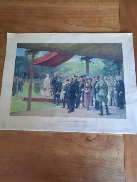 Zeefdruk poster landstormdag 1935 met HM Wilhelmina