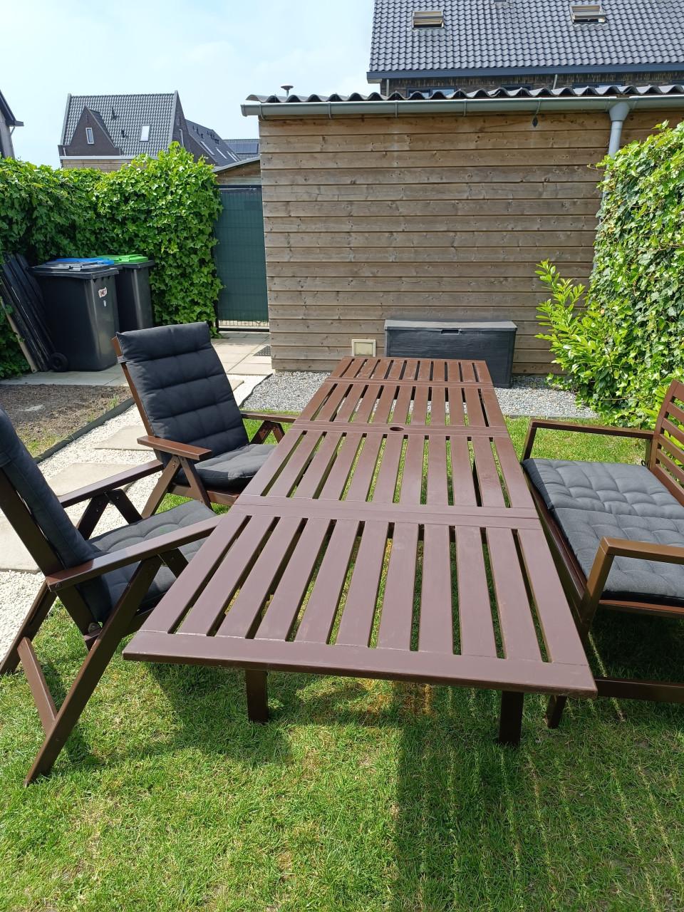 IKEA APPLARO tuinset te koop – bruin gebeitst massief hout