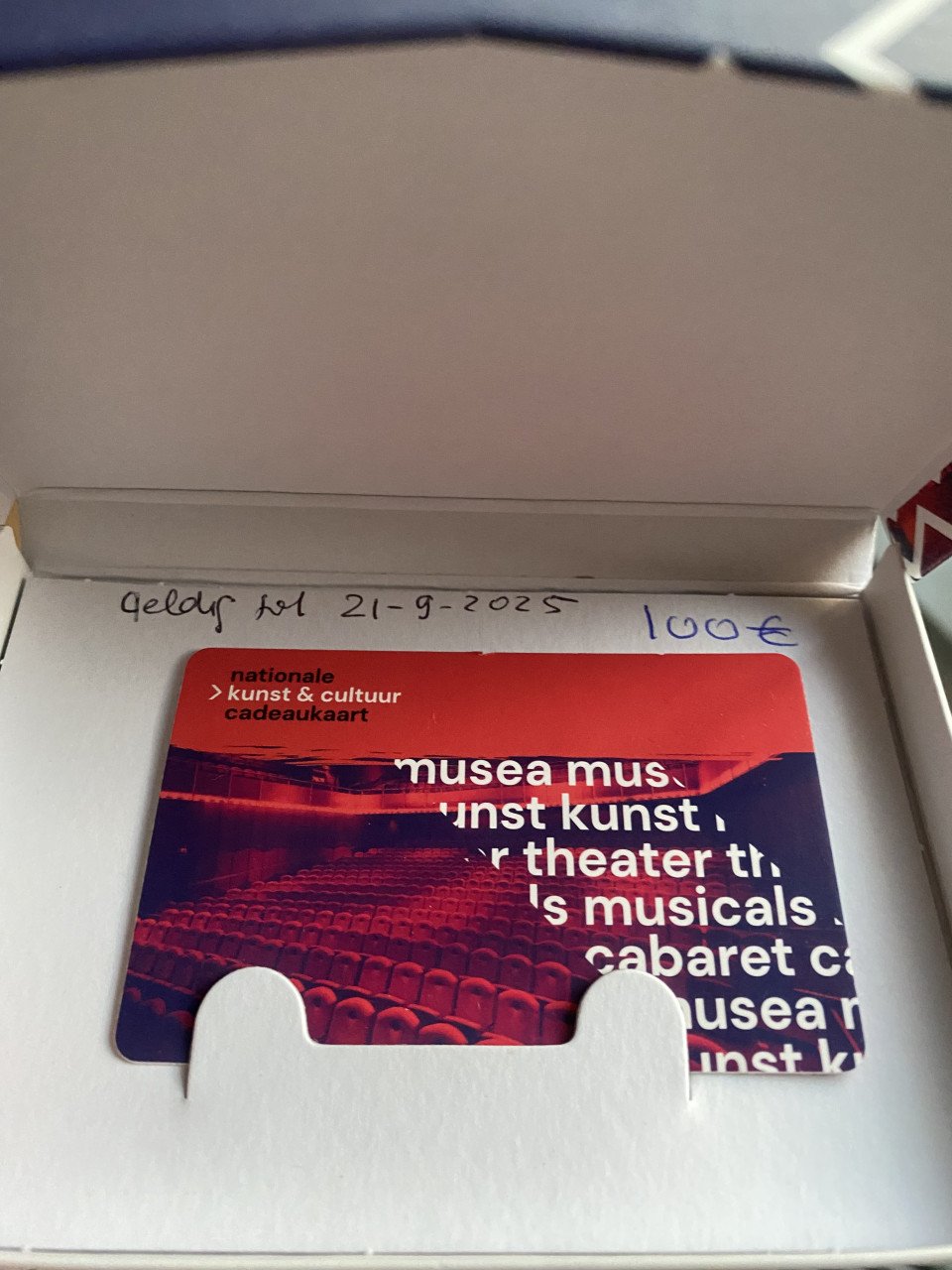 Nationale kunst & cultuur cadeaukaart Euro 100