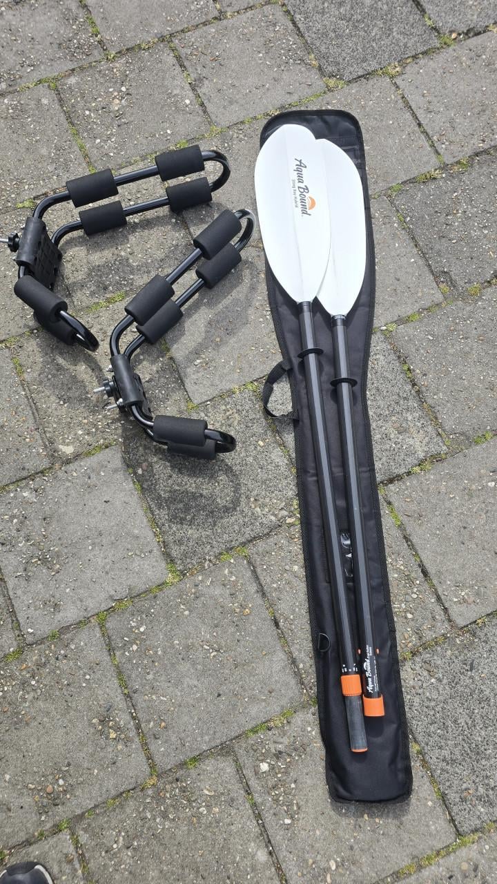 Aqua-Bound Sting Ray Hybrid Posi-Lok deelbare peddel + dakdragers kajak