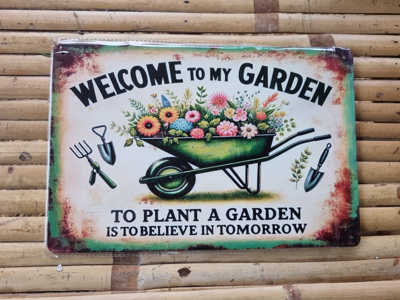 Welkom tuinbordje