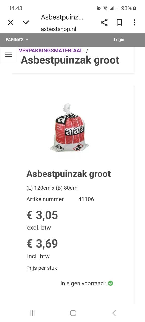 Asbest zakken