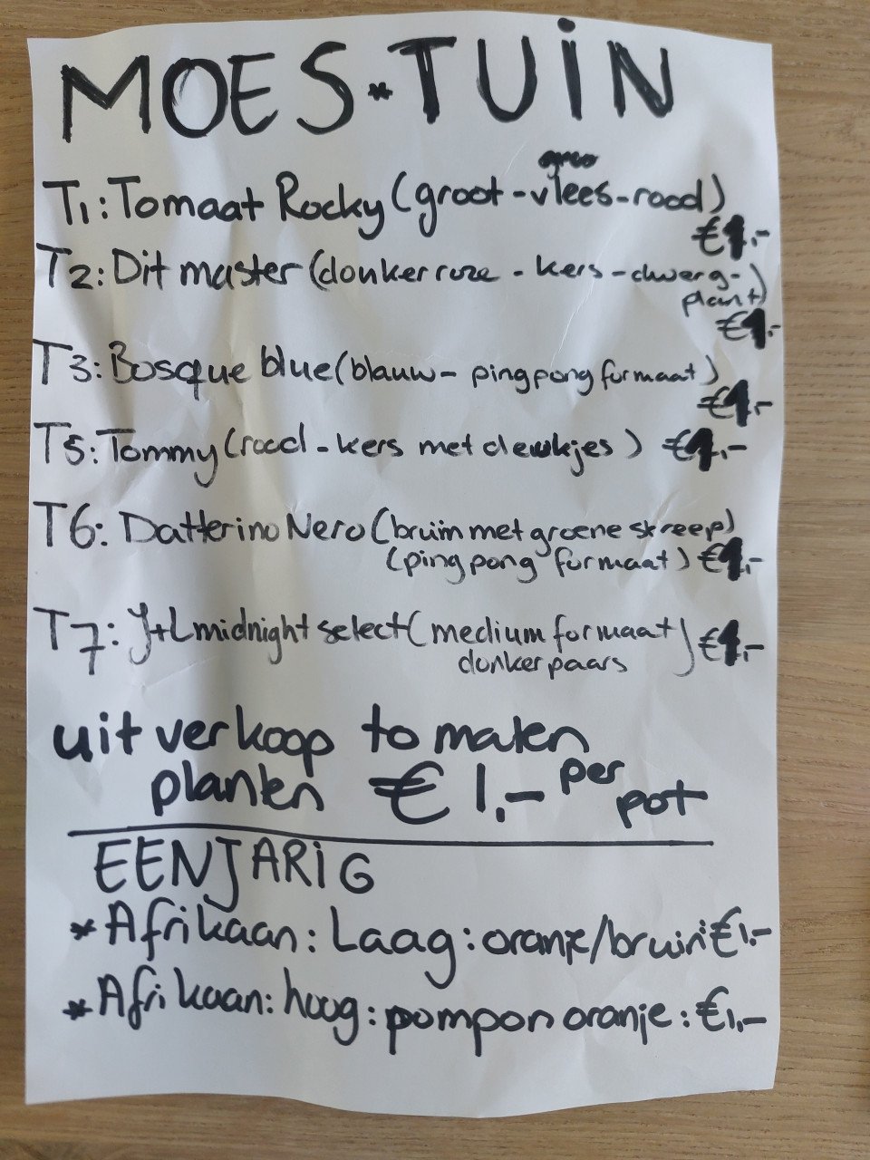 TOMATEN/PAPRIKA/KOMKOMMER (UITVERKOOP) + SIERTUIN EN MOESTUIN PLANTEN