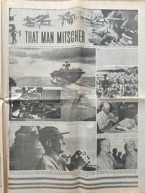 Krant “Norfolk Ledger-Dispatch” van 7 mei 1945, einde tweede wereldoorlog