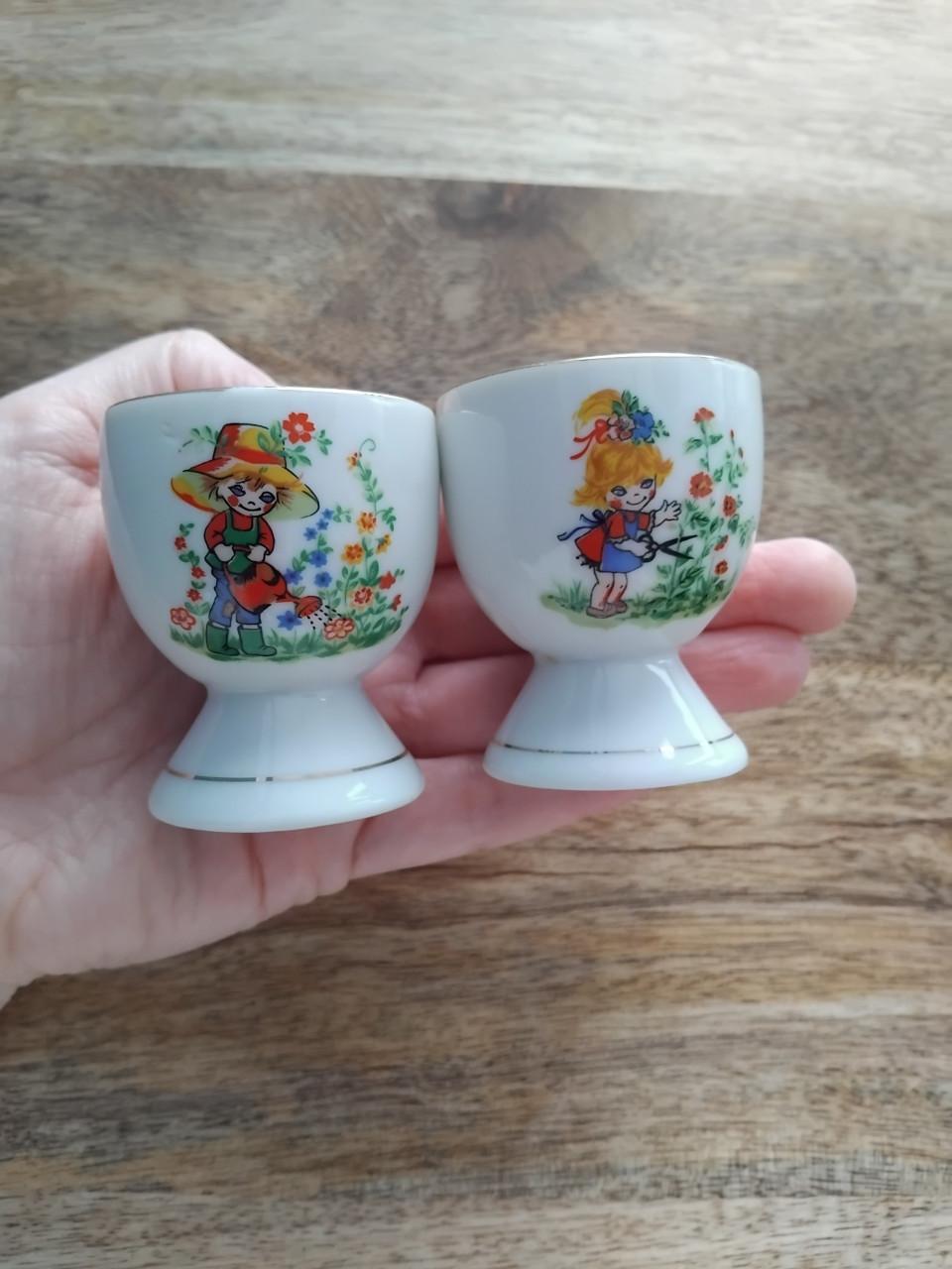 Vintage 60's Eierdopjes Porselein
