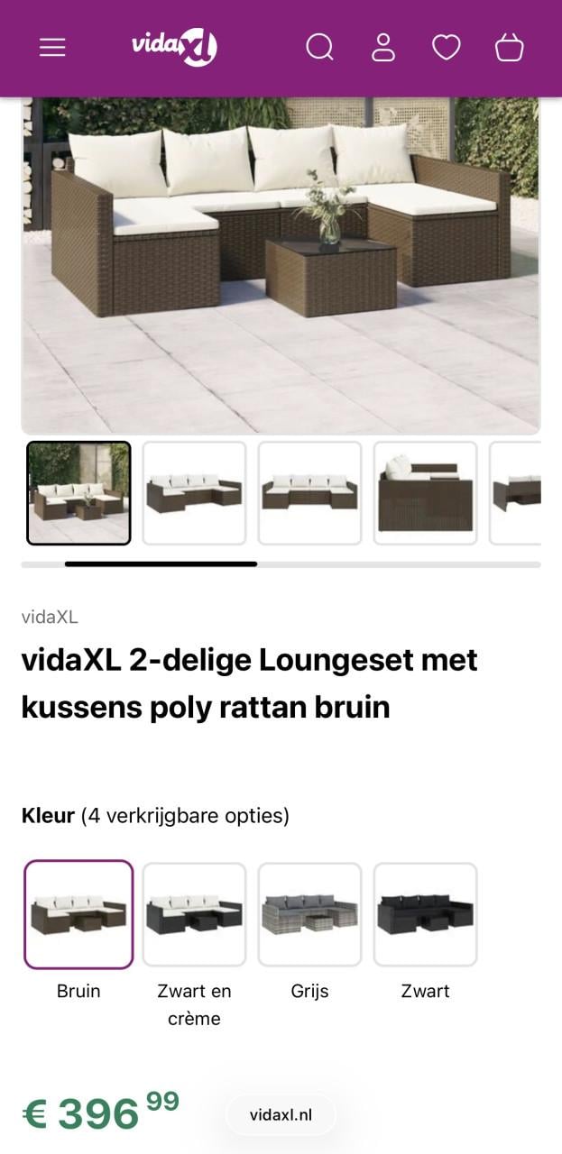 VidaXL 2-delige Loungeset met kussens