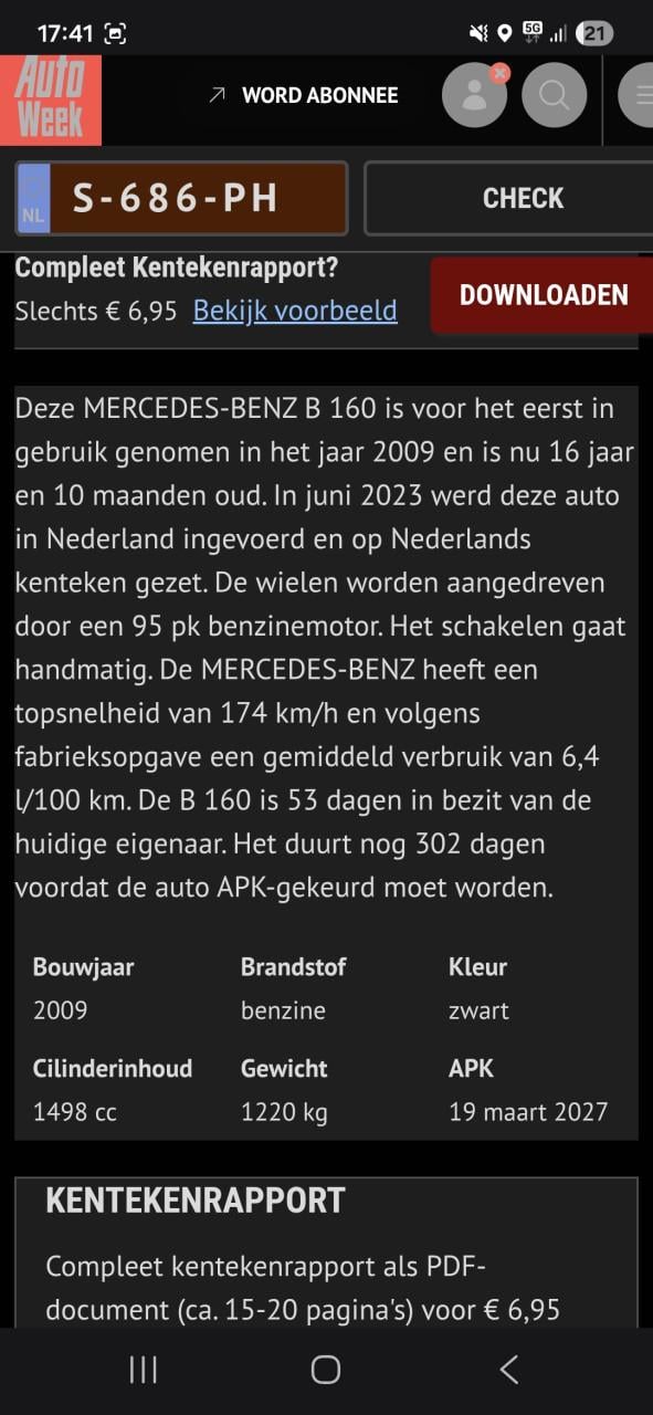 MERCEDES BENZ B 160