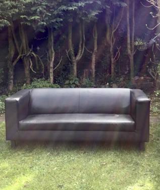 2,5 zits lederen design zitbank met gelijke leuningen