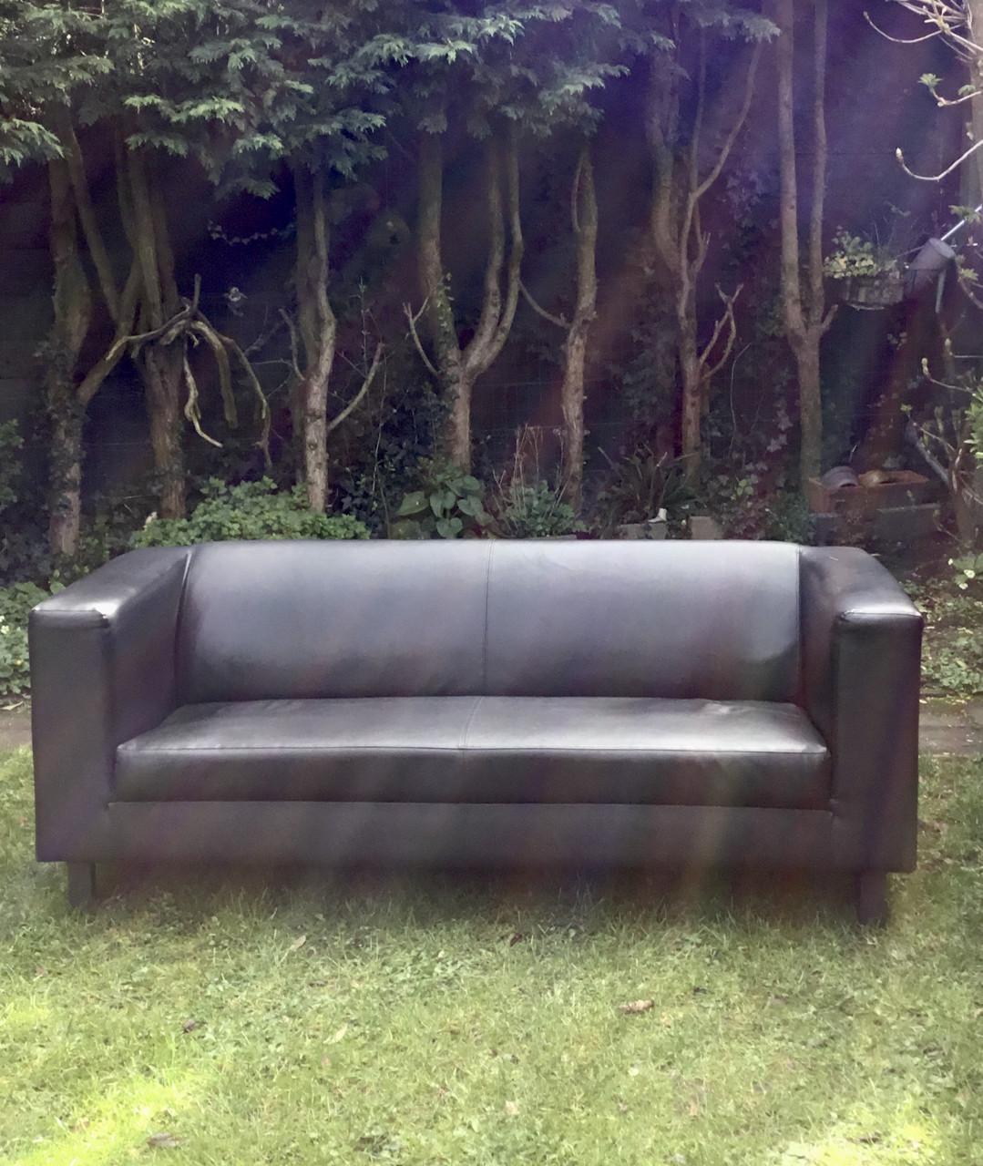 2,5 zits lederen design zitbank met gelijke leuningen