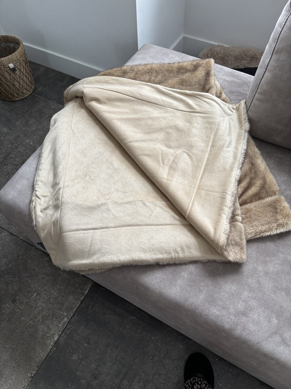 Rivièra Maison plaid imitatie bond 130x 170cm