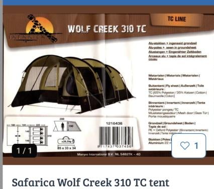 Safarica Wolf Creek 310 TC tent