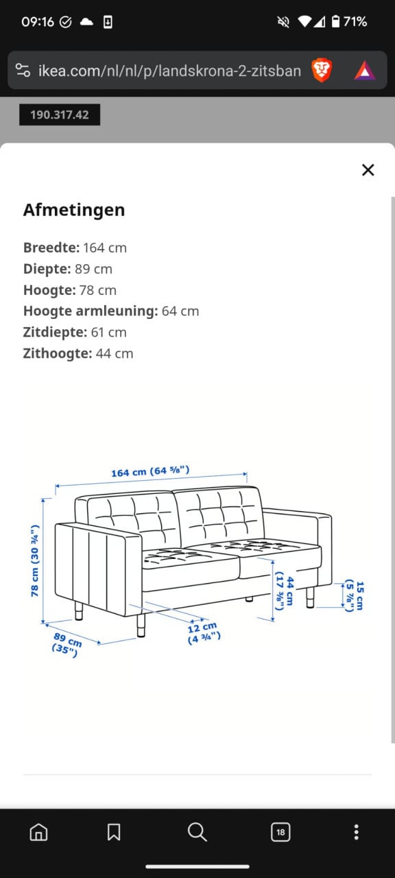 Leren Landskrona 2-zits bank IKEA