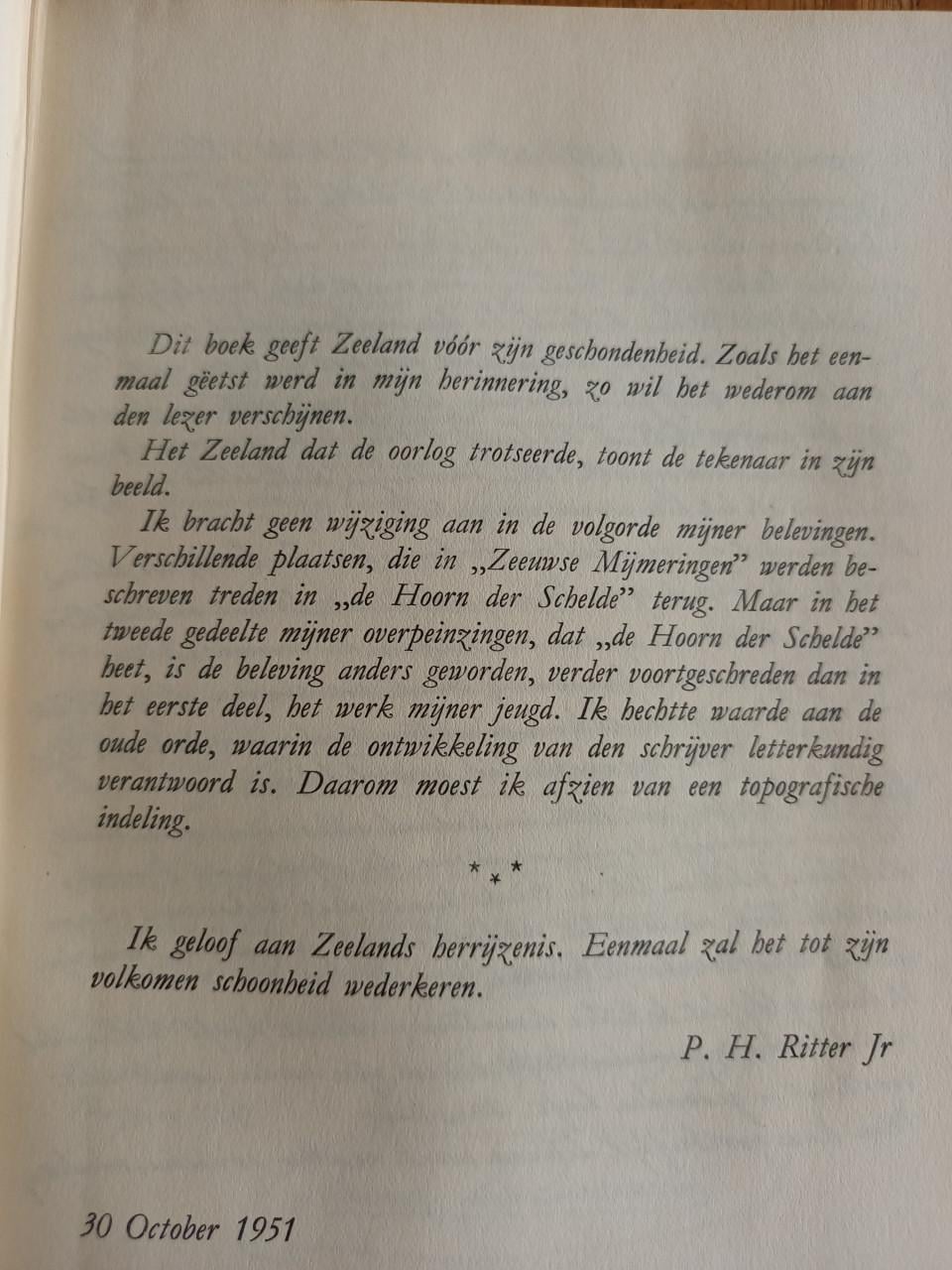 Sentimentele Aardrijkskunde 1951 uitgave, Zeeuwse mijmeringen