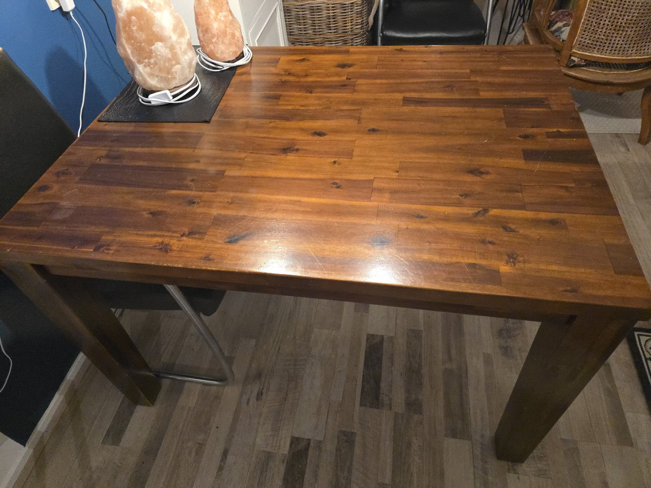 Eettafel, massiefhout 120x90