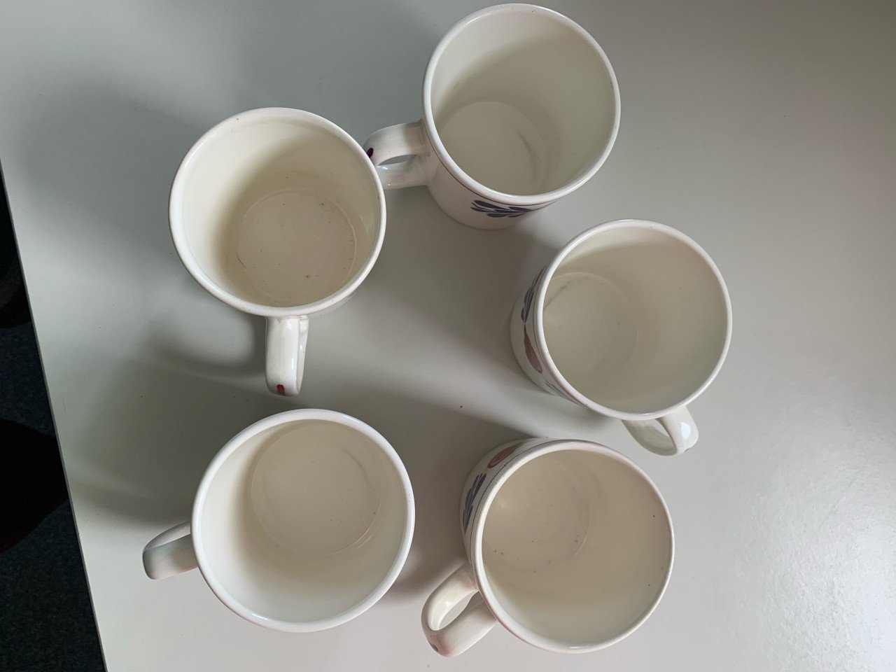 5 koffiemokken boerenbont z.g.a.n.