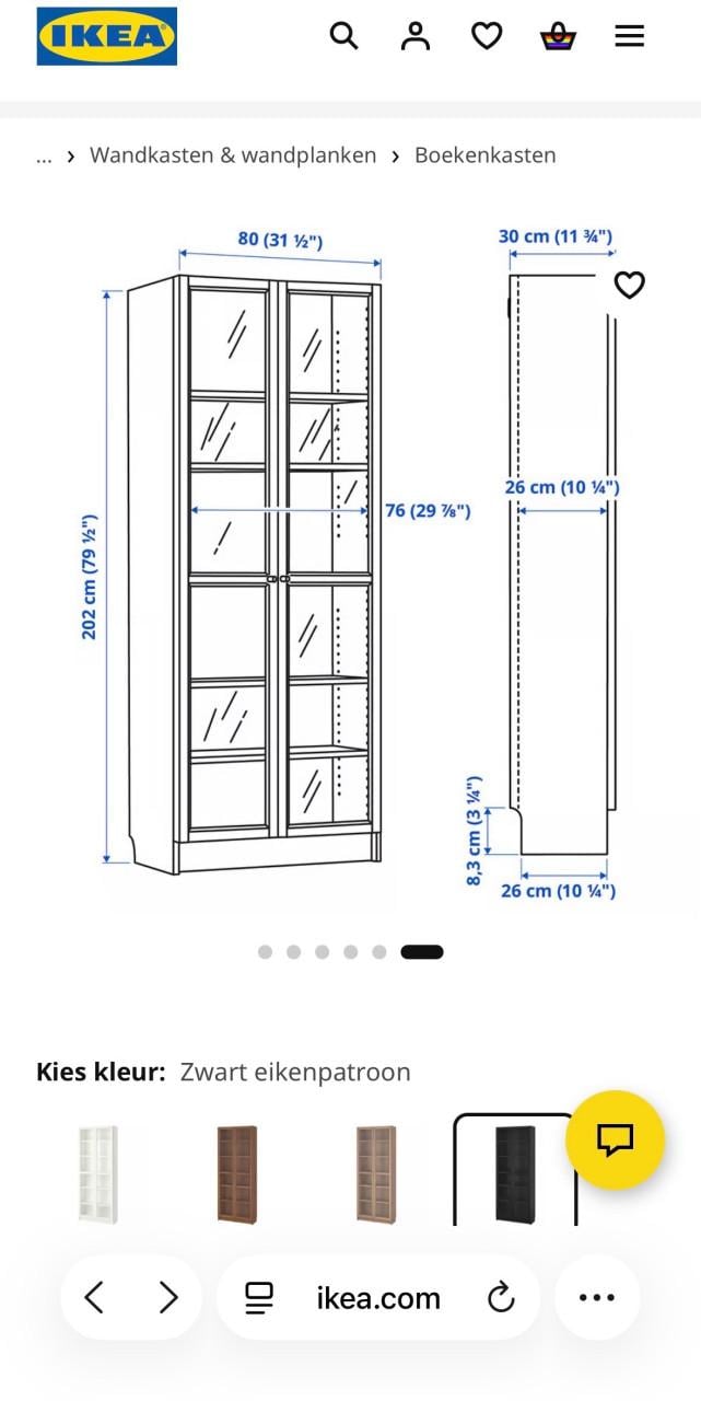 IKEA Billy kast met glazen deur