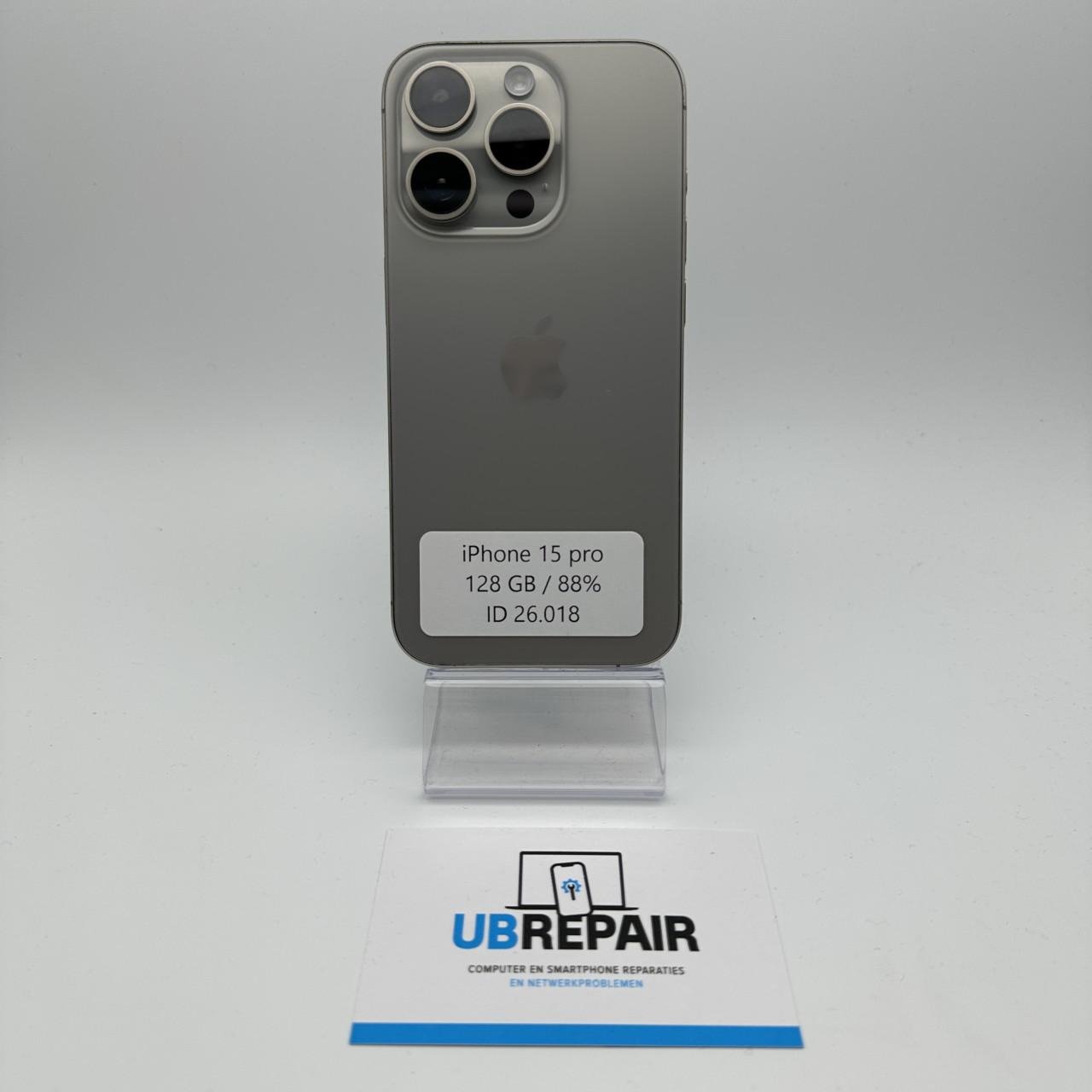 Apple iPhone 15 pro 128 GB naturel titanium