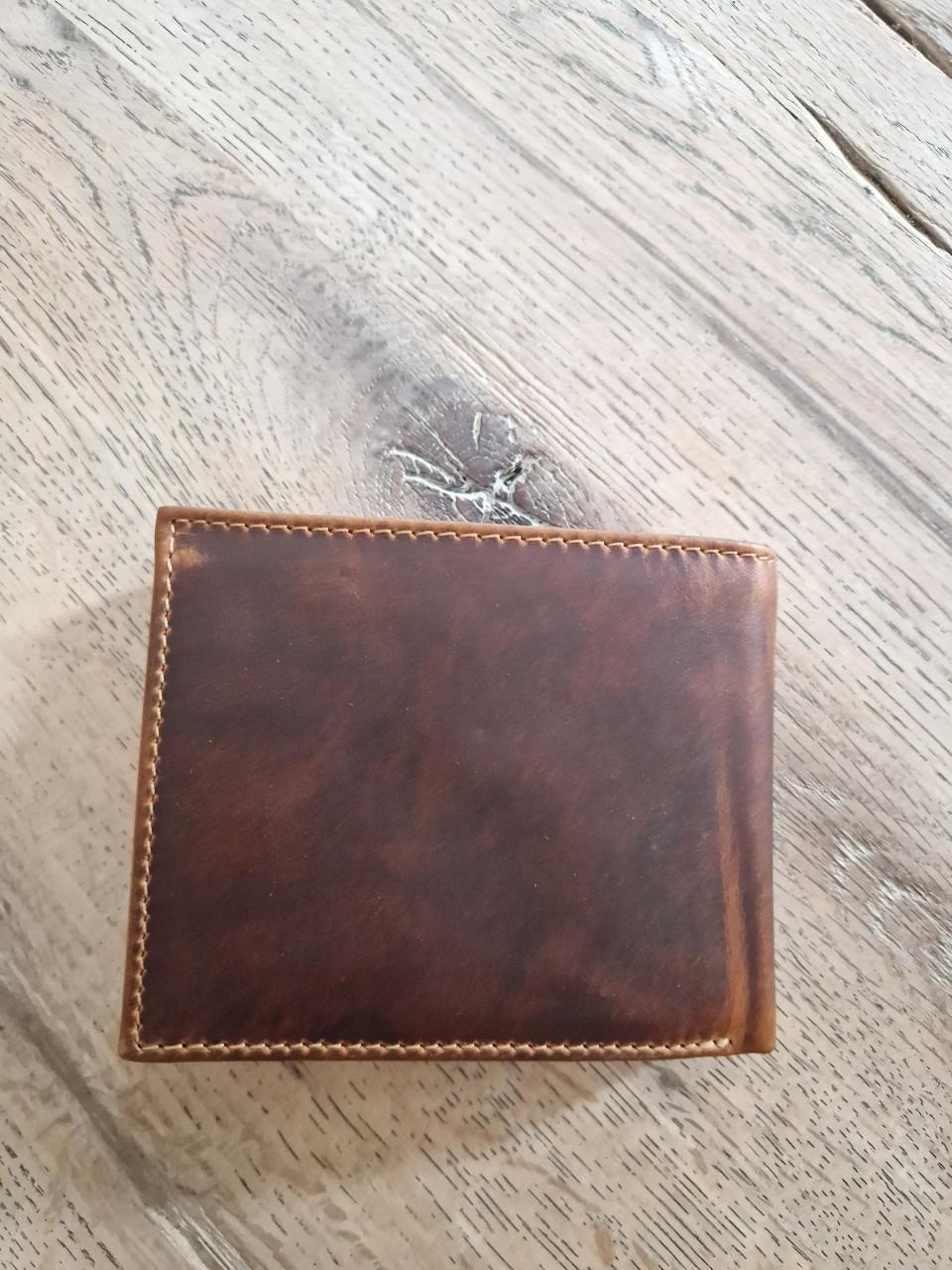 Leren portomonnee heren/dames Hide&Stitches bruin NIEUW (meerdere beschikb