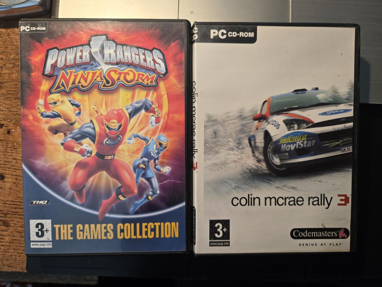 Verzameling van 5 verschillende PC-videospellen.