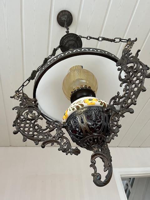 Ouderwetse petroliumlamp (nu wel met fitting)